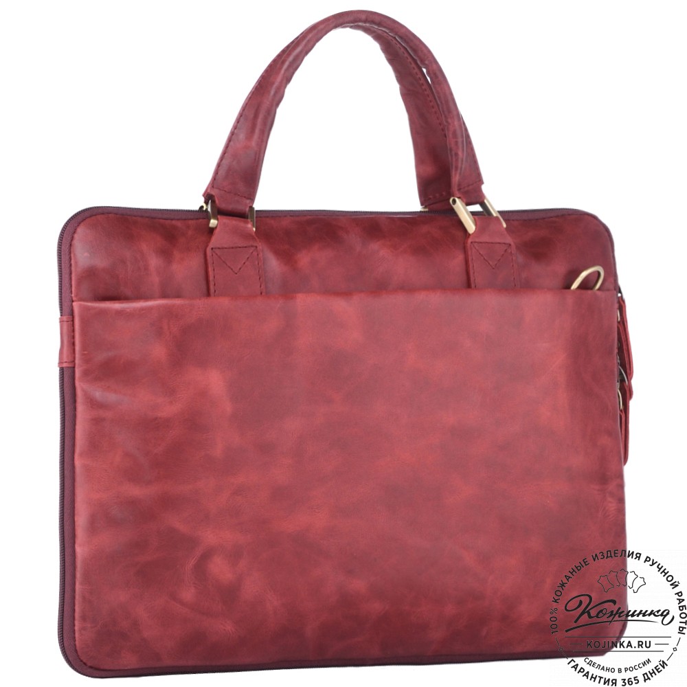 Кожаная деловая сумка "Ральф" (бордо антик) 